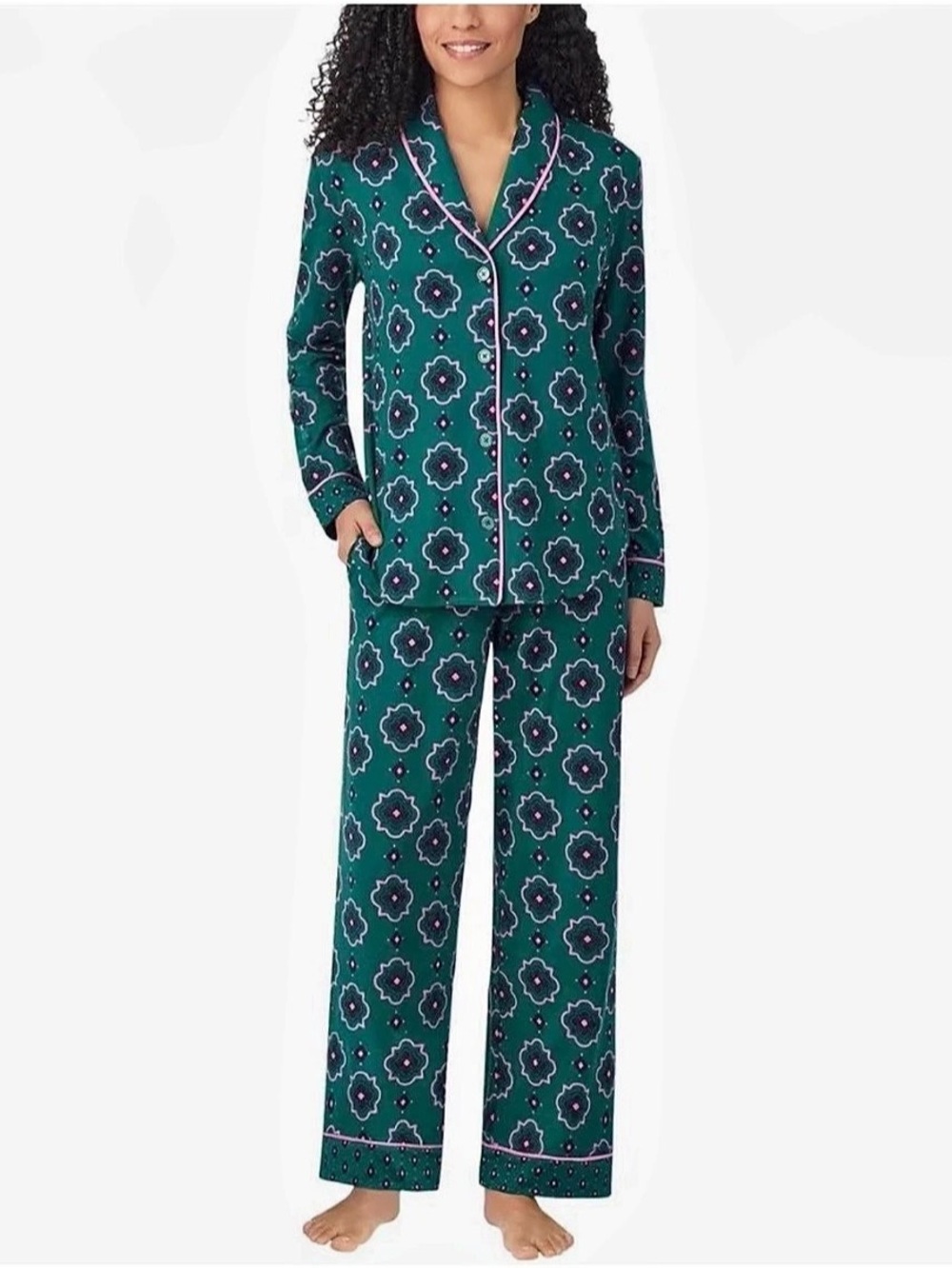 Room Service Womens 2-Piece Shawl Collar Pajama Set  - size small